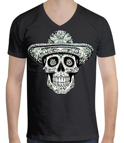 Playera Calavera Mexicana Con Sombrero - Catrín - México