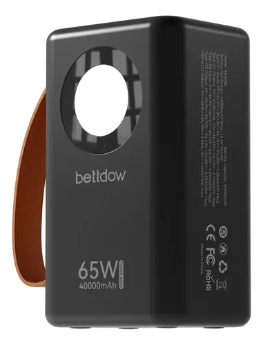 Powerbank 40000mah Carregado 65w Portátil Carga Rápida Branc Preto