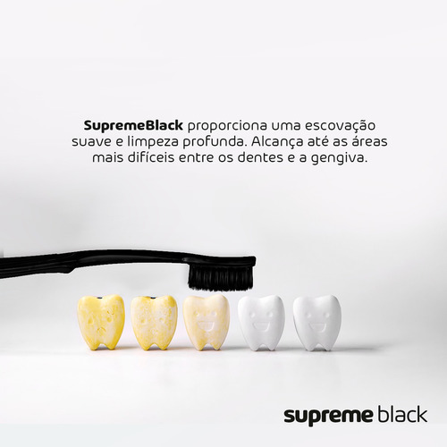 Kit Com 12 Escovas De Dentes Supreme Black C/ Cerdas Ulma