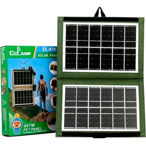 Mini Panel Solar Portatil Plegable Usb 6v 7w Carga Celular