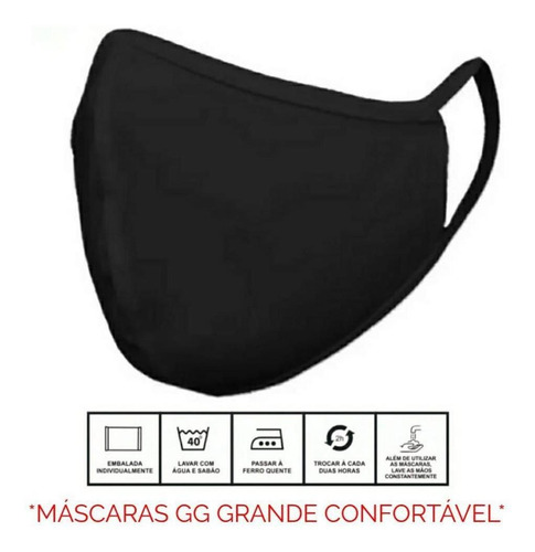 Imagem 1 de 1 de Mascara Gg Grande Tecido Duplo Algodão Lavável Reutilizável