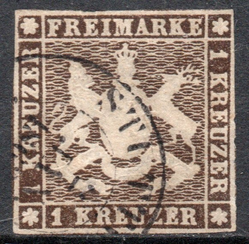Wurtemberg (alemania) Sello Escudo De Armas X 1 K. Año 1858 