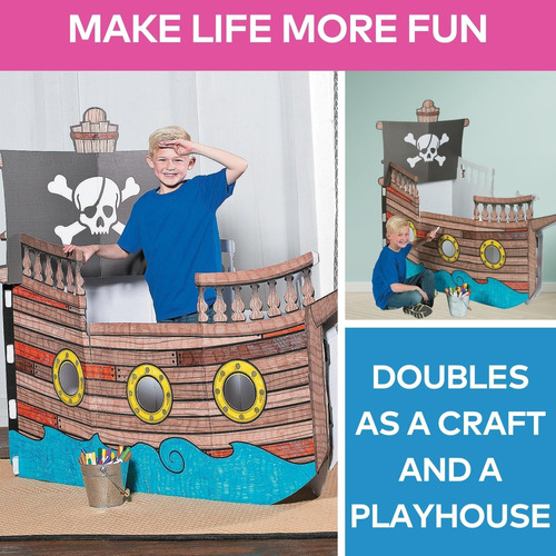 Casa De Juegos Cartón Fun Express Play Color De Barco Pirata