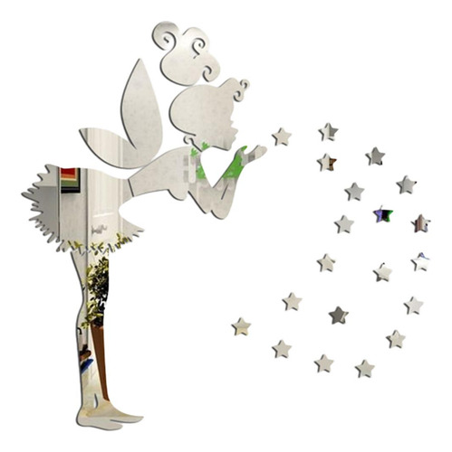 Adesivos De Parede Com Espelho 3d Diy Acrílico Fairy Star Ro
