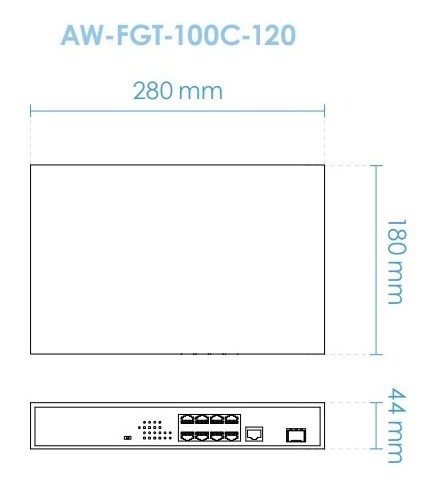 Switch 8 Puertos Poe Vivotek Aw-fgt-100c-120