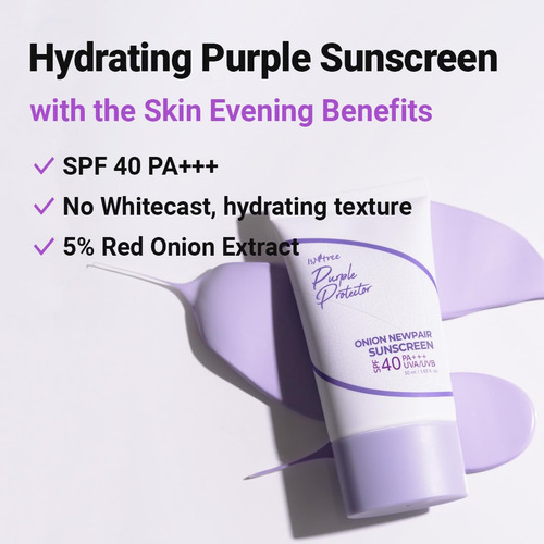 Protector Solar Isntree Onion Newpair Spf 40, 50 Ml, Hidrata