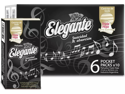 162 Paquetes De 10 Pañuelos Elegante 3 Hojas. Pocketpack X 6