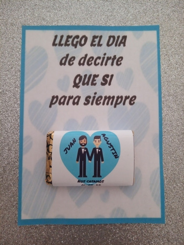 20 Chocolates  Personalizados Con Tarjeta - Souvenirs