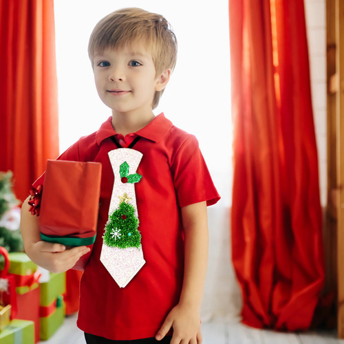 Disfraz De Corbata Navideña Con Estampado De Dibujos Animado