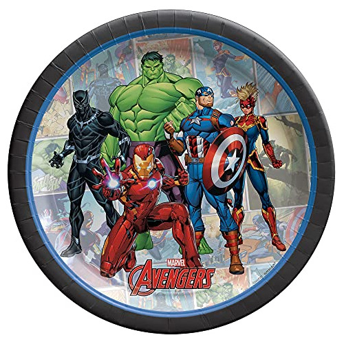 Platos De Papel Redondos Avengers Powers 7  | Multicolo...