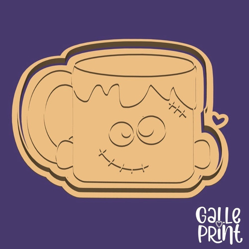 Cortador De Galletas Y/o Fondant Taza De Frankenstein