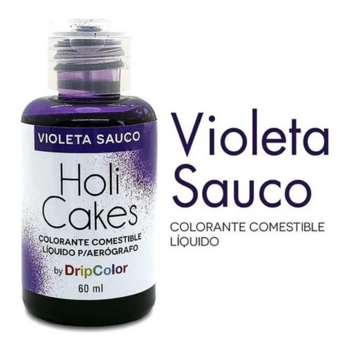 Colorante Liquido Holi Cakes 60 Ml Violeta Sauco Aerógrafo