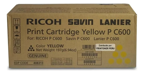 Toner Ricoh P C600 408313 Amarillo Savin Lanier Original