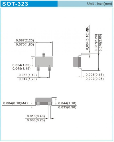 Kit 100 diodo de barrera Schottky BAT54W Sot323 BAT54w-kit100
