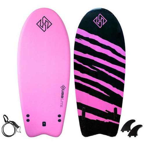 Hubb Lite Twin Fish Soft Surfboard 54  Pink/black - Hubb