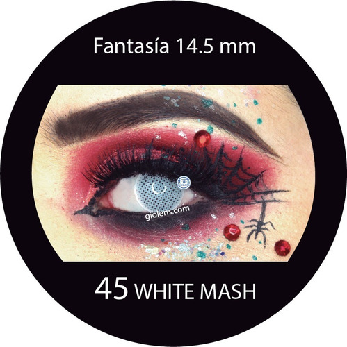 Pupilentes Halloween Fantasía #45 White Mash+estuche + Envio