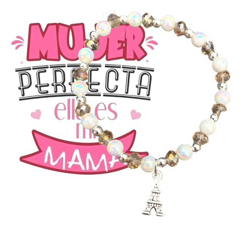 Paq. 10 Pulseras Recuerdo Dia De La Madre Con Tarjeta Mamá 