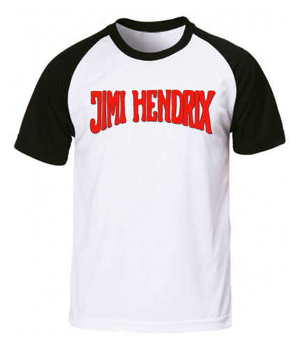 Remera Blanca Ranglan Sublimada Jimi Hendrix