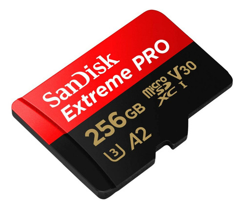 Tarjeta microSDXC Sandisk Extreme Pro UHS-i V30 U3 A2 de 256 GB