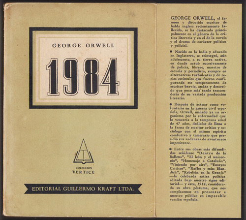 Distopias 1984 George Orwell 1a Edicion En Español 1950 Raro