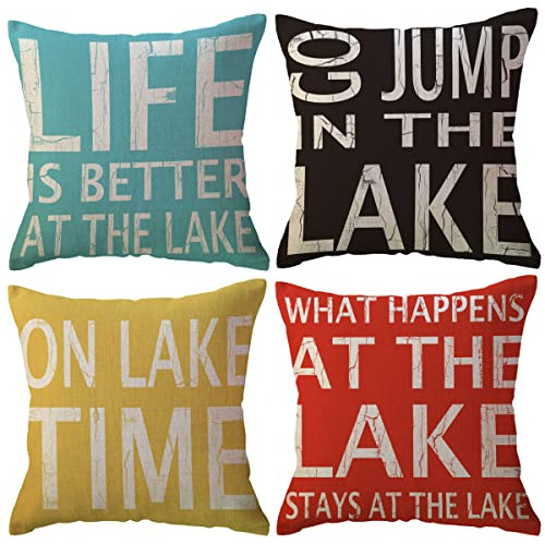 Fundas De Almohada  En Tiempo De Lago  Letras De Lago, ...