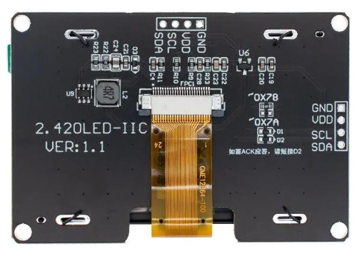 Arduino: Lcd Oled I2c 128x64 Pixel Ssd1309 Blanca 2.42