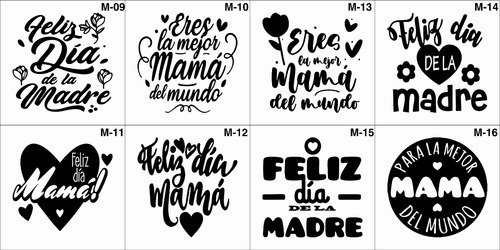 Calcomanias, Stickers Vinil Día De La Madre Pack 6 8cmx8cm