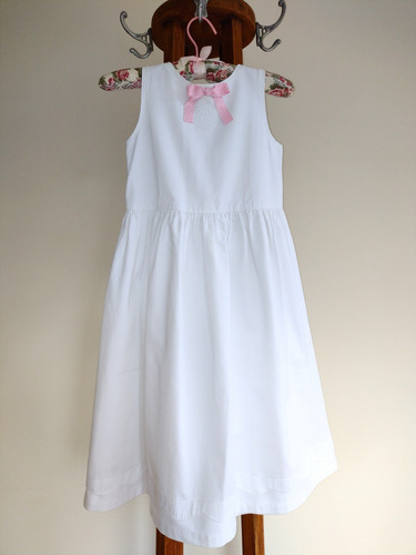 Vestido Nena Blanco En Gabardina (talle 10)