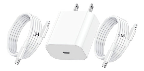 Adaptador Cubo Cable Tipo C 20w Para iPhone 15 Carga Rápida