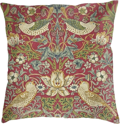 Haruha William Morris Strawberry Thief Red 16 Funda De Almoh