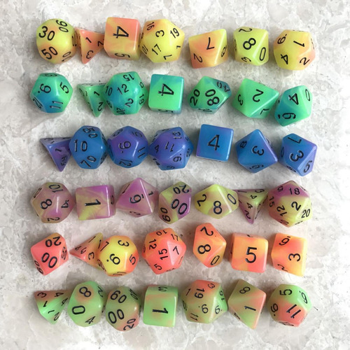 Juego De Dados De Acrílico Luminoso Rpg D8 D10 D12 D20 Para