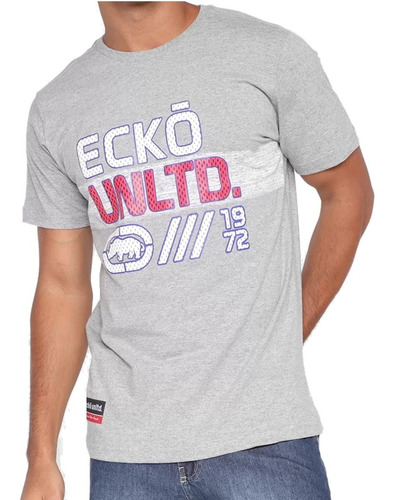 Camiseta Ecko Estampada Cinza Mescla Ref K867a