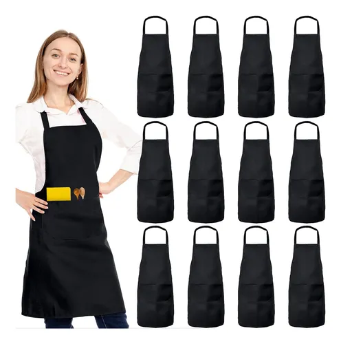 comprar Paquete De 12 Delantales Con Babero, Delantales Unisex Para 