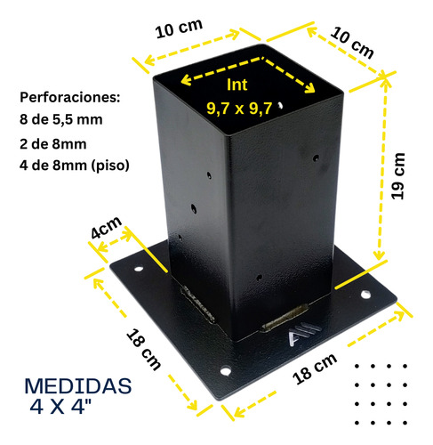 Kit Pergola Alluss 6x3 Mt Apoyo Pared Madera 4pulg Cubre Aut