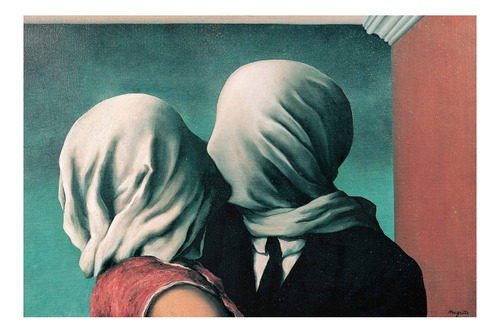 Gravura Foto Para Quadro René Magritte 40cmx60cm Les Amants