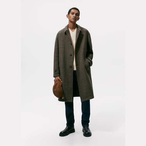 Abrigo Largo Check Overcoat Marca Zara | Importado, Nuevo