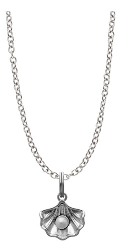 Collar Animales Acuáticos Océano Dije Colgante Pareja Amigos Plateado Concha Perla