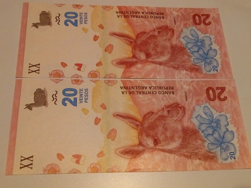 Billete De Veinte Pesos Correlativos, Argentina