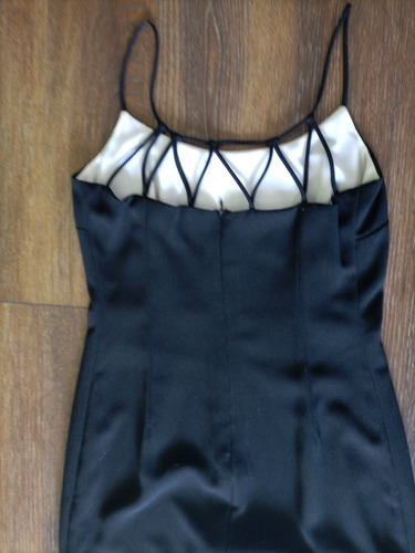 Vestido Negro De Gasa Bellisimo Talle 42 Lesage Doble Falda