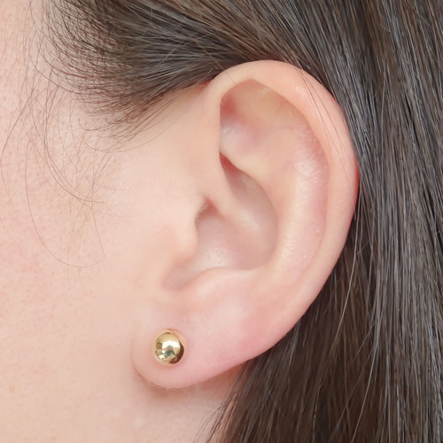 Amor Eterno - Broqueles / Dormilonas 5mm / Aretes Oro 10k