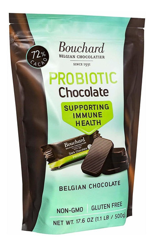 Bouchard Probióticos Belga Chocolate Negro 72% Cacao (1.1 Lb