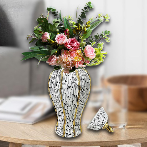 Tarro De Jengibre De , Jarrón De Cerámica 18cmx18cmx36cm