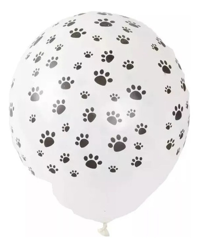 Globo De Látex Huellitas De Perro. Con 25 Pz. Huellas