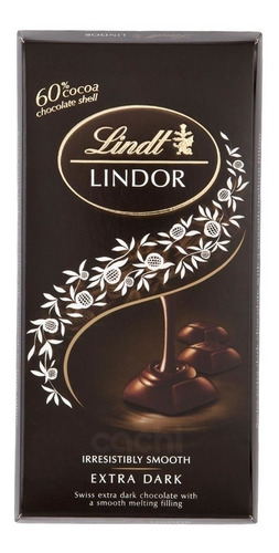 Imagen 1 de 3 de Chocolate Lindt Lindor Extra Dark 100grs