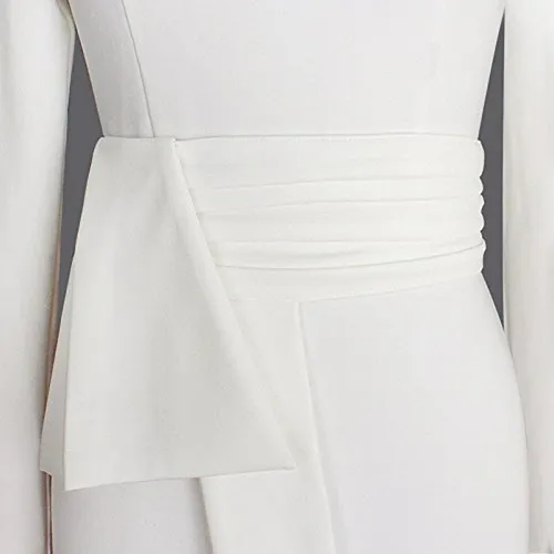Leezeshaw Vestido De Tubo Delgado Con Pliegues De Manga Larg