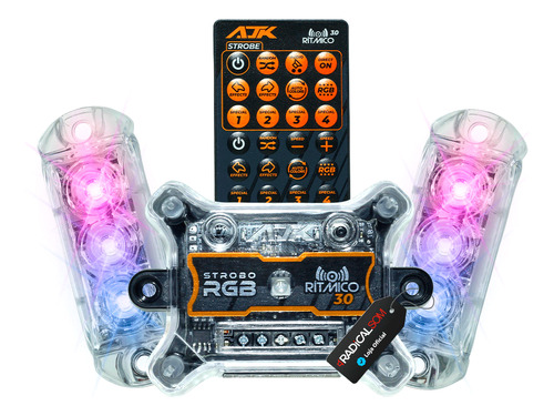 Kit Strobo Ajk Rgb Led Forte +central + Controle Remoto Top