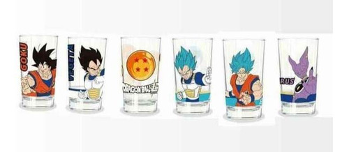 6 Vasos De Medio Litro Dragon Ball Z  Original Vidrio Goku