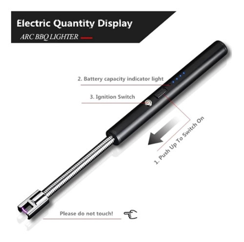 Encendedor eléctrico recargable USB para barbacoa