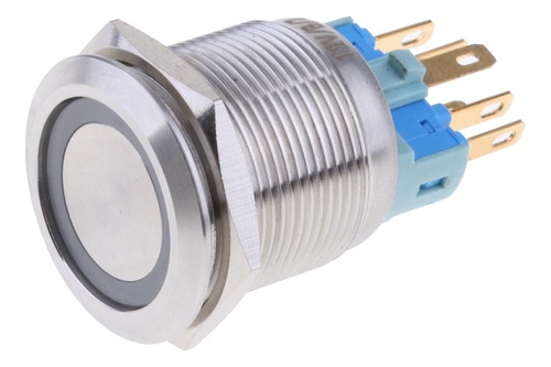 Interruptor De Botón Led De 12v Azul 22 Mm