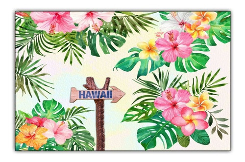 Imagem 1 de 1 de Poster Painel Hd 65x100cm Decoração Festa Havaiana --- Aloha